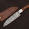 Handcrafted Damascus Steel Chef Knife 7 Inch Fillet Blade With Leather Sheath 0