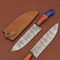Handmade Damascus Steel Chef Fillet Knife With Pakka Wood Handle Leather Sheath Perfect For Kitch 0