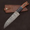 HandForged Damascus Steel Fillet Knife 12 Custom Chef Knife With Leather Sheath Wooden Handle 2