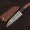 HandForged Damascus Steel Fillet Knife 12 Custom Chef Knife With Leather Sheath Wooden Handle 0