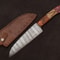 Authentic Handmade Damascus Steel Kitchen Knife With Pakka Wood Handle Sheath 0