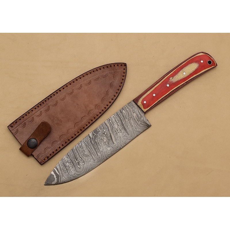 12 Inch Damascus Steel Chef Fillet Knife Handcrafted With Elegant Pakka Wood Handle 0