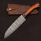 Damascus Steel Fillet Knife Custom Handmade Chef Knife With Leather Sheath 2