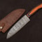 Damascus Steel Fillet Knife Custom Handmade Chef Knife With Leather Sheath 0
