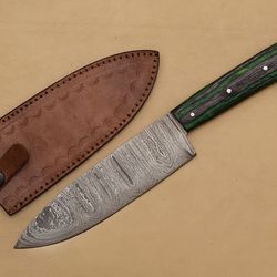high-quality handmade damascus steel knife – 7" fillet blade & wooden grip for precision cutting