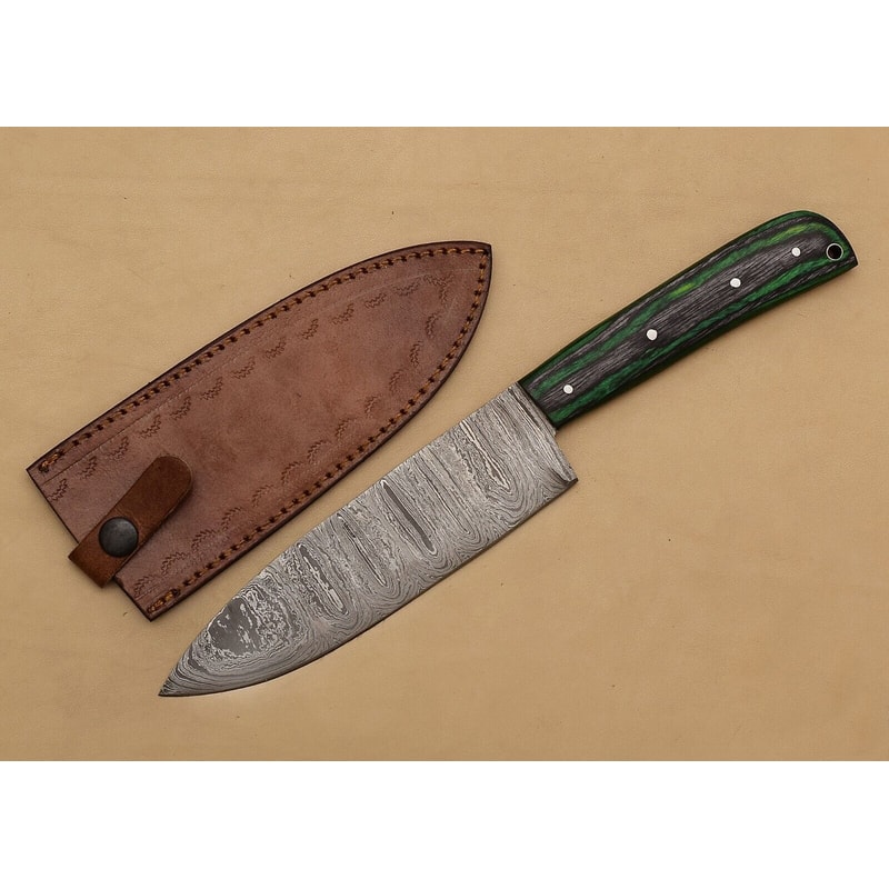 HighQuality Handmade Damascus Steel Knife 7 Fillet Blade Wooden Grip For Precision Cutting 0