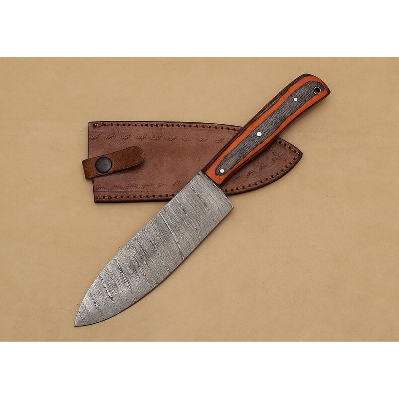 12 Inch Handmade Damascus Chef Knife Razor Sharp Fillet Blade With Pakka Wood Grip 2