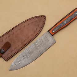 12 inch handmade damascus chef knife – razor sharp fillet blade with pakka wood grip