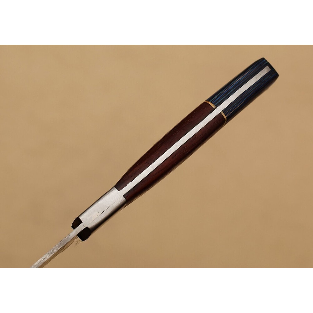 ArtisanCrafted Damascus Steel Fillet Knife With Polished Pakka Wood Handle Sheath 3