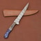 Custom Handmade Damascus Steel Knife Luxury Chef Fillet Blade With Leather Sheath 1