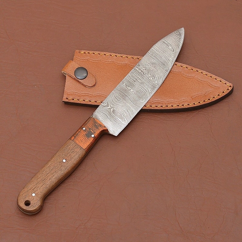 Damascus Steel Culinary Fillet Knife Handmade Precision Blade For Kitchen Or Outdoor Use 3