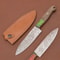 HandForged Damascus Chef Fillet Knife Exquisite Wood Handle Leather Case Included 0