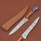 Custom Damascus Steel Knife HandForged Chef Fillet Blade With Wooden Handle 0