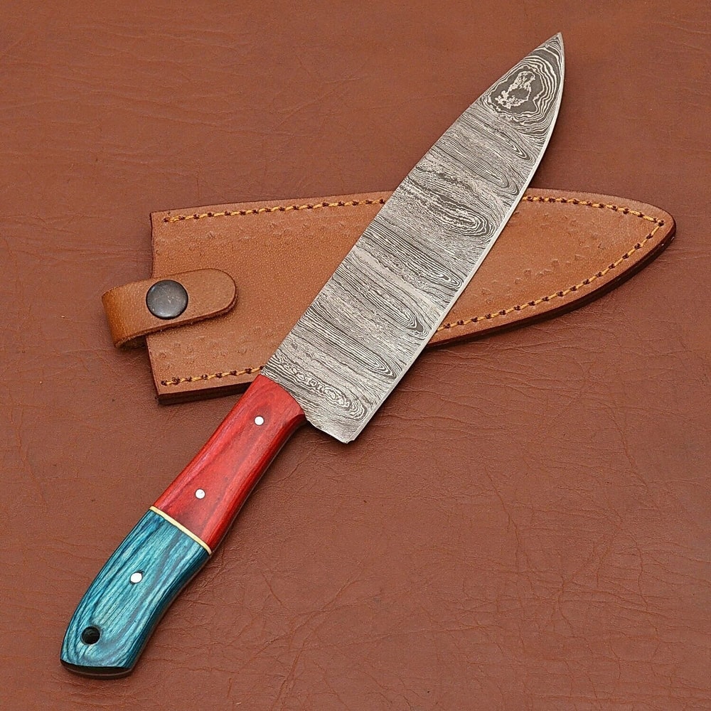 HandForged Damascus Steel Fillet Knife Artistic Chef Knife For Kitchen Hunting Camping 3