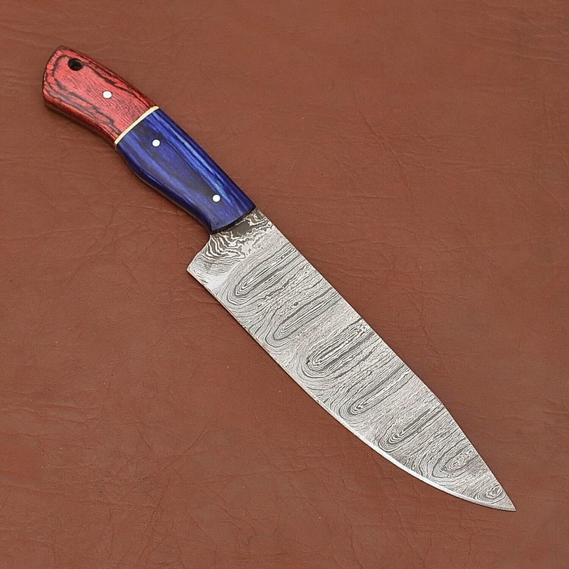 Precision Forged Damascus Steel Knife Professional Fillet Chef Knife With Leather Cover 1