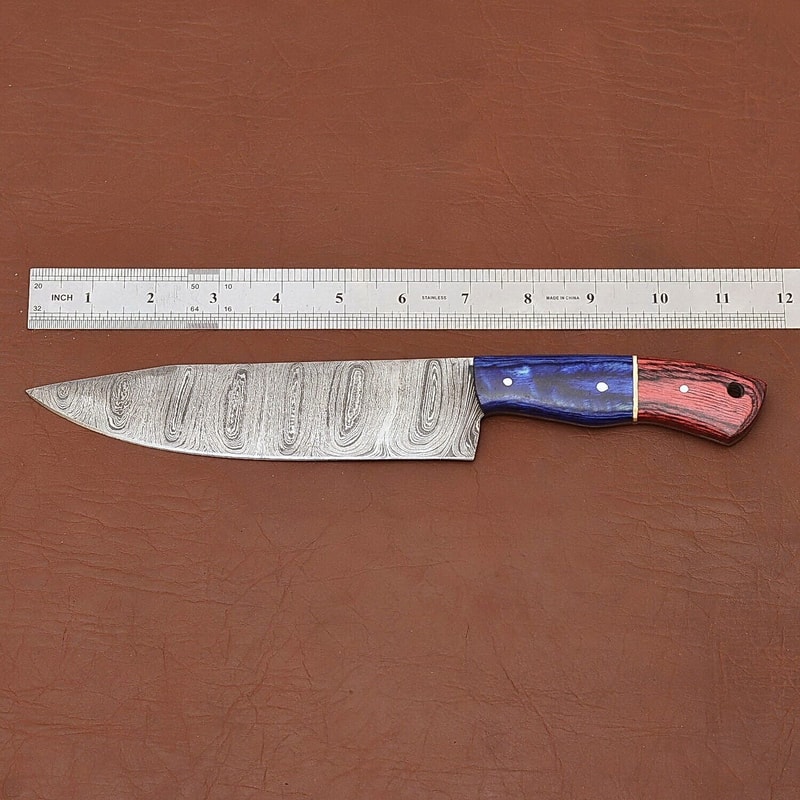 Precision Forged Damascus Steel Knife Professional Fillet Chef Knife With Leather Cover 2