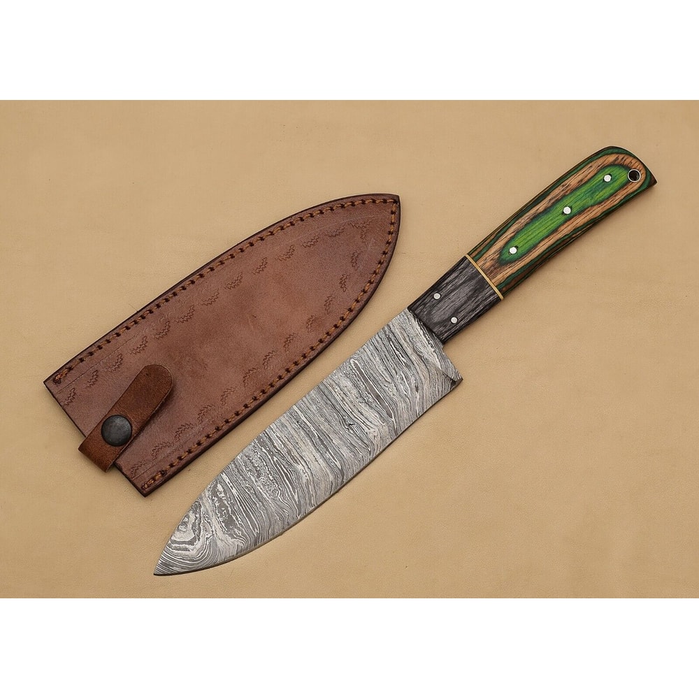 Handmade Damascus Master Chef Fillet Knife Stunning Pattern Blade Wooden Grip 2