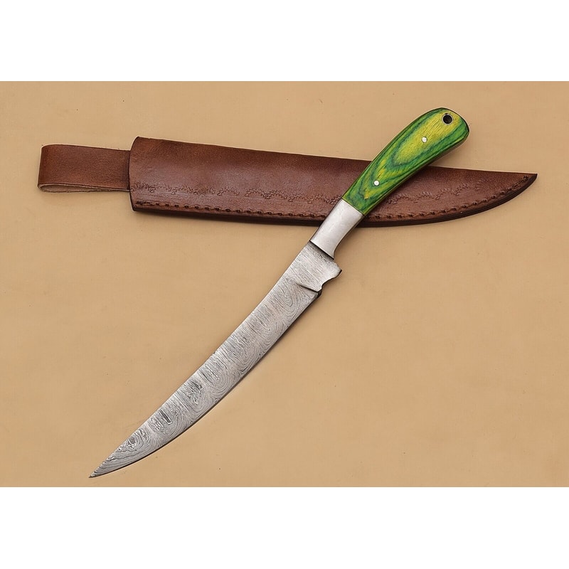 Damascus Steel Perfection Custom Chef Fillet Knife Built For Performance And Beauty 0