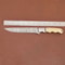 Custom Handmade Damascus Steel Chef Fillet Knife With Camel Bone Handle And Leather Sheath 3