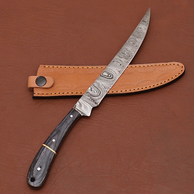 Premium Handmade Damascus Chef Knife 7 Fillet Blade For Kitchen Outdoor Use 3