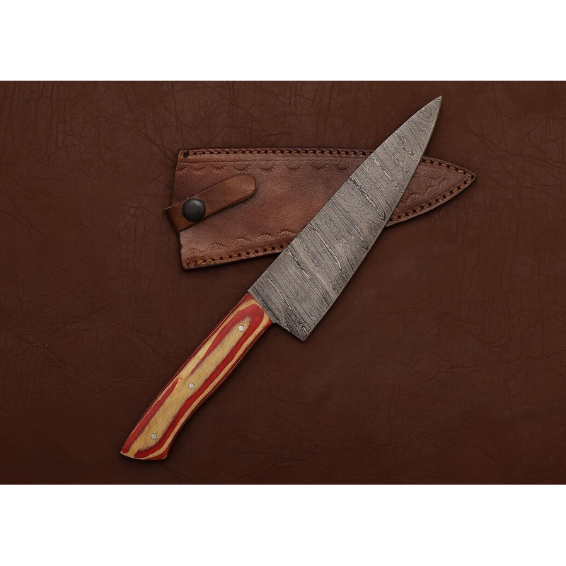 Damascus Steel Chef Knife Handmade 12 Fillet Blade For Kitchen Hunting 1