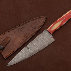 damascus steel chef knife – handmade 12" fillet blade for kitchen & hunting