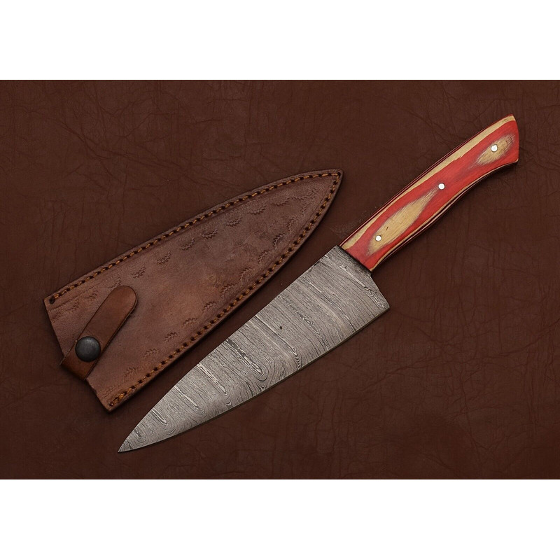 Damascus Steel Chef Knife Handmade 12 Fillet Blade For Kitchen Hunting 0