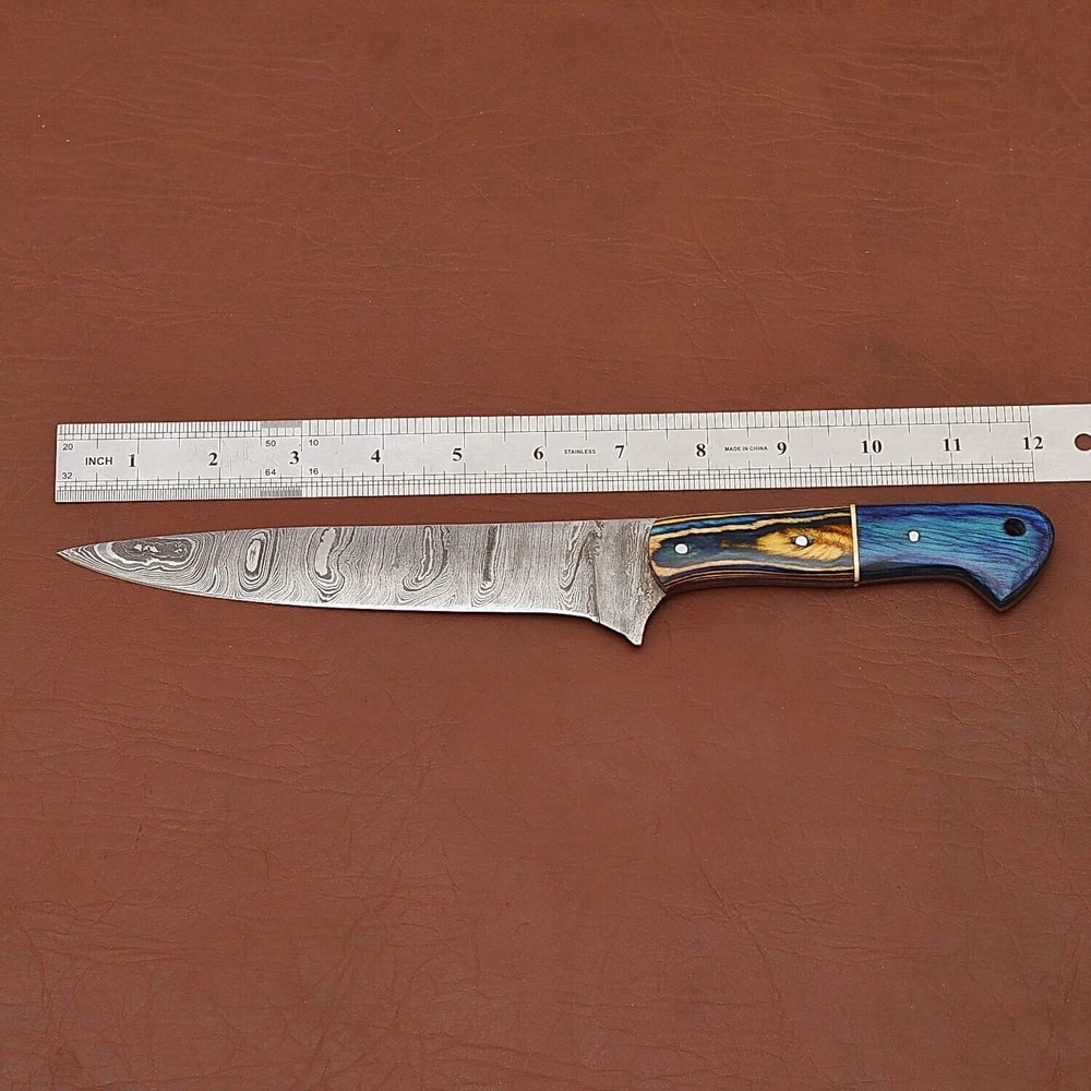 Professional Damascus Fillet Knife 12 Handmade Chef Knife With Leather Cover 2