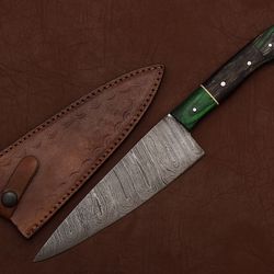 authentic damascus steel knife – handmade 7" fillet chef blade with pakka handle