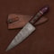 Handmade Damascus Chef Knife Outdoor Kitchen Fillet Blade With Leather Sheath 2