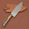 Luxury Damascus Steel Fillet Knife HandForged Blade With Polished Wood Handle 2