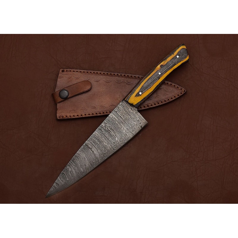 Master Crafted Damascus Fillet Knife Elegant Design With Wood Handle 2