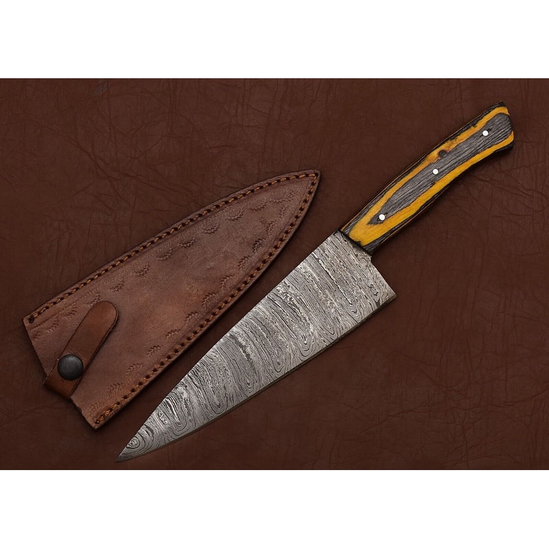Master Crafted Damascus Fillet Knife Elegant Design With Wood Handle 0