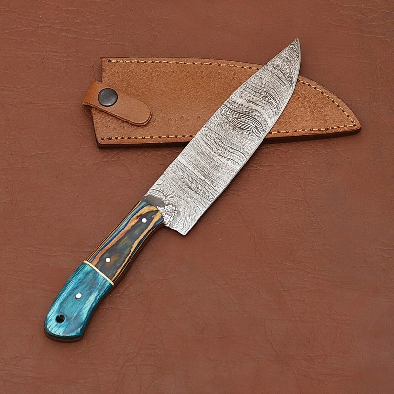 Chef Edition Damascus Steel Knife 12 Fillet Blade With Wood Grip 3