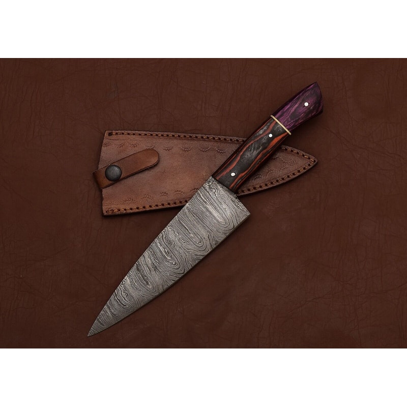 Custom Handmade Damascus Steel Knife Perfect For Kitchen Hunting Camping 2