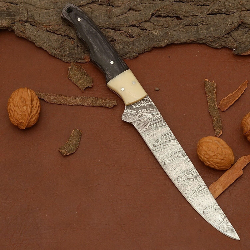 Professional Handmade Damascus Steel Knife  7 Fillet Blade For Chefs  Collectors 0