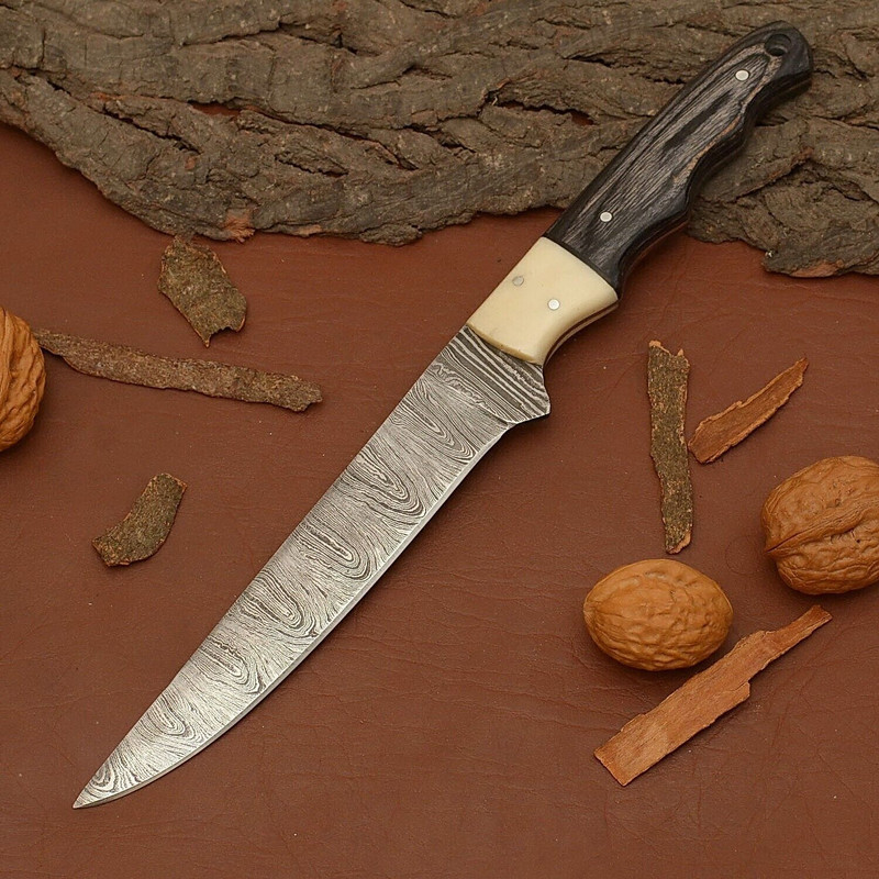 Professional Handmade Damascus Steel Knife  7 Fillet Blade For Chefs  Collectors 1