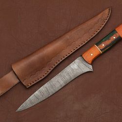 damascus steel fillet knife – hand-forged chef knife with pakka wood handle