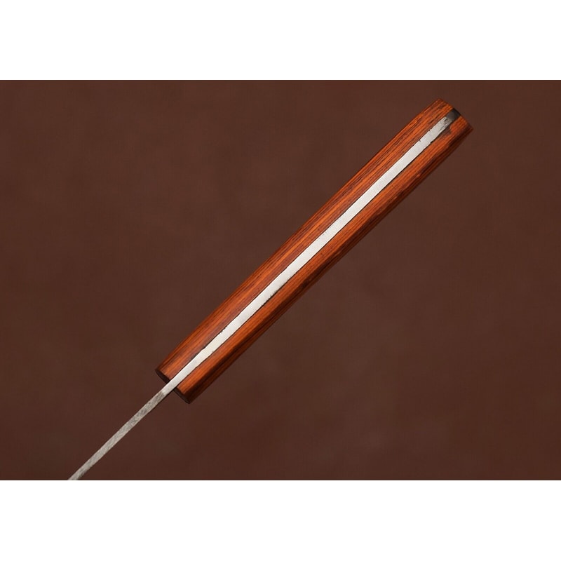 Damascus Elegance HandForged Chef Fillet Knife With Leather Sheath Wood Grip 3