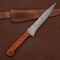 Damascus Elegance HandForged Chef Fillet Knife With Leather Sheath Wood Grip 1