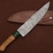 Rustic Flame Damascus Steel Chef Knife Handmade Blade With Wooden Finish 1