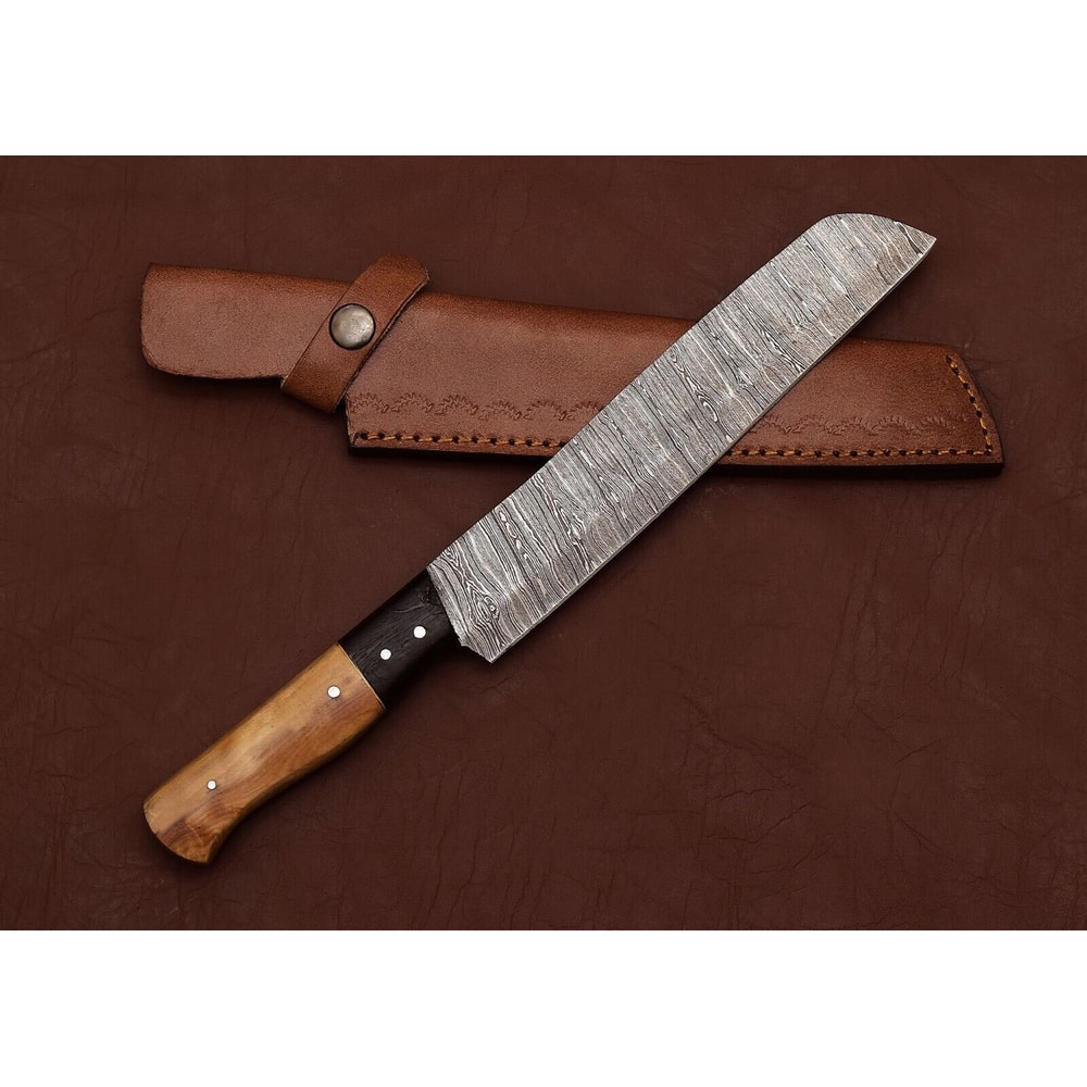 Damascus Heritage Series Chef Knife HandForged Steel With Pakka Wood Handle 1