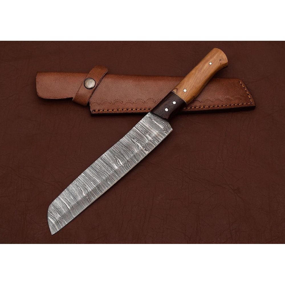 Damascus Heritage Series Chef Knife HandForged Steel With Pakka Wood Handle 2