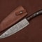 The Culinary Artisan Damascus Knife Custom Handmade With Leather Sheath 2