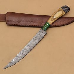 supreme cut damascus steel chef knife – elegant pakka wood handle design