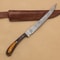 HandForged Damascus Chef Fillet Knife Exquisite Wood Handle Leather Sheath 1