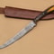 HandForged Damascus Chef Fillet Knife Exquisite Wood Handle Leather Sheath 2