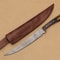 HandForged Damascus Chef Fillet Knife Exquisite Wood Handle Leather Sheath 0