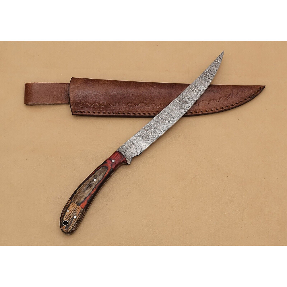 Custom Damascus Chef Knife Razor Sharp 7 Blade With Wood Grip 1