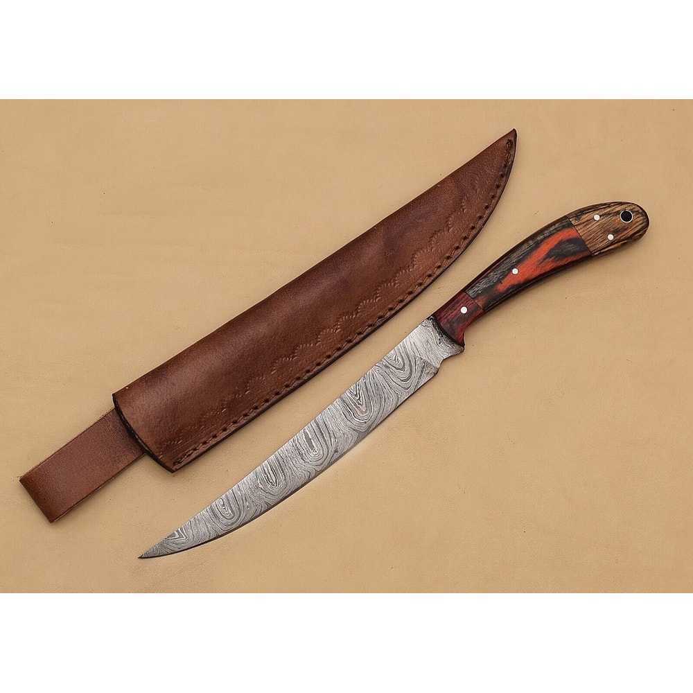 Custom Damascus Chef Knife Razor Sharp 7 Blade With Wood Grip 2